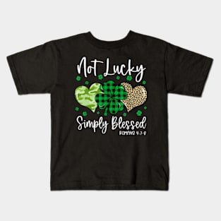 Not Lucky Simply Blessed Christian St Patricks Day Irish Kids T-Shirt